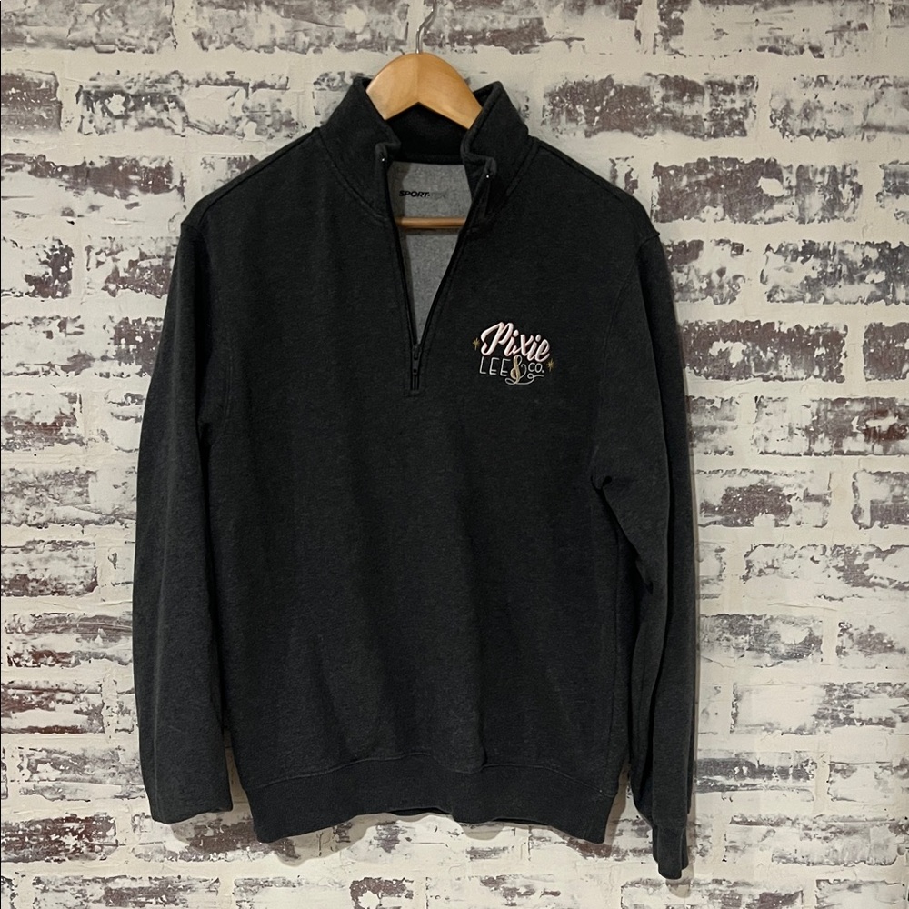Pixie Lee & Co Charcoal Zip-Up Sweater